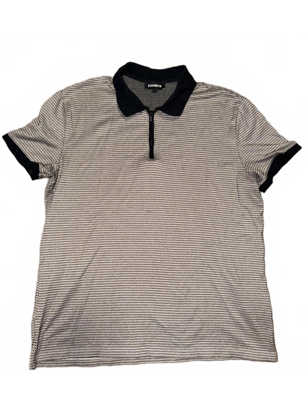 Express Half Zip Textured Polo Size L